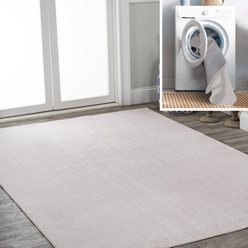 Twyla Classic Solid Low-Pile Machine-Washable Area Rug